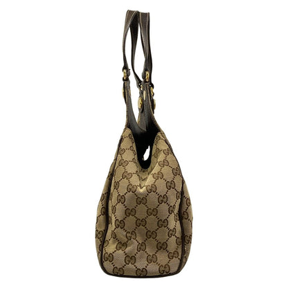 Gucci Tote Bag GG Pattern Charmy Dark Brown Beige Leather — view 2