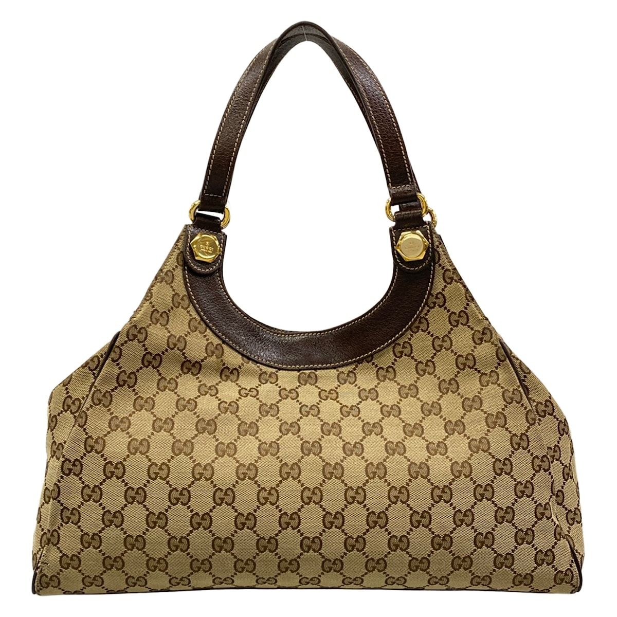 Gucci Tote Bag GG Pattern Charmy Dark Brown Beige Leather — view 3