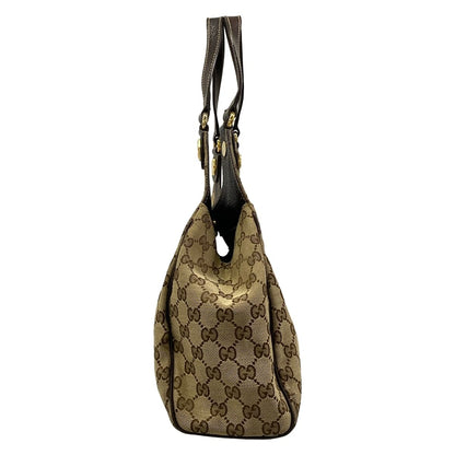 Gucci Tote Bag GG Pattern Charmy Dark Brown Beige Leather — view 4