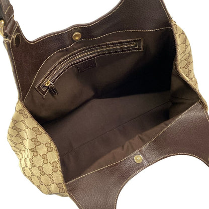 Gucci Tote Bag GG Pattern Charmy Dark Brown Beige Leather — view 7