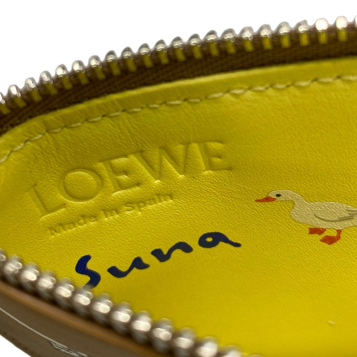 Loewe Card Case Brown Coin Raccoon Leather — view 4