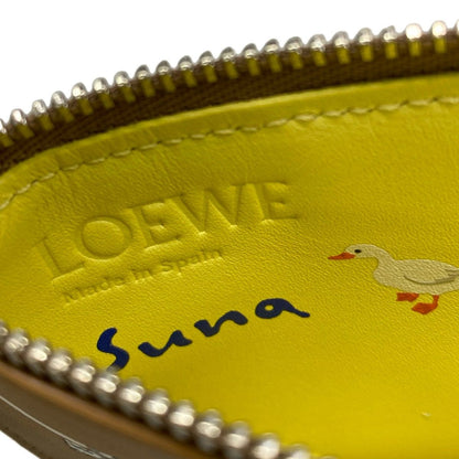 Loewe Card Case Brown Coin Raccoon Leather — view 4