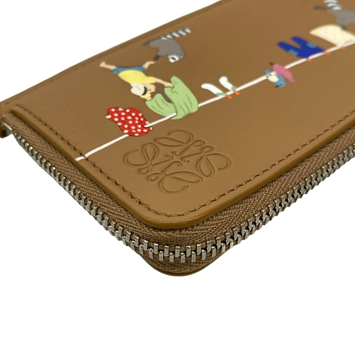 Loewe Card Case Brown Coin Raccoon Leather — view 6