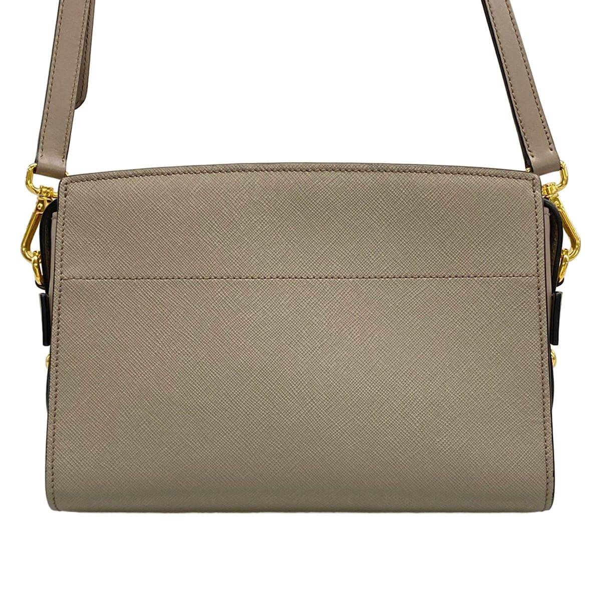 Prada Shoulder Bag Gray Leather — view 3