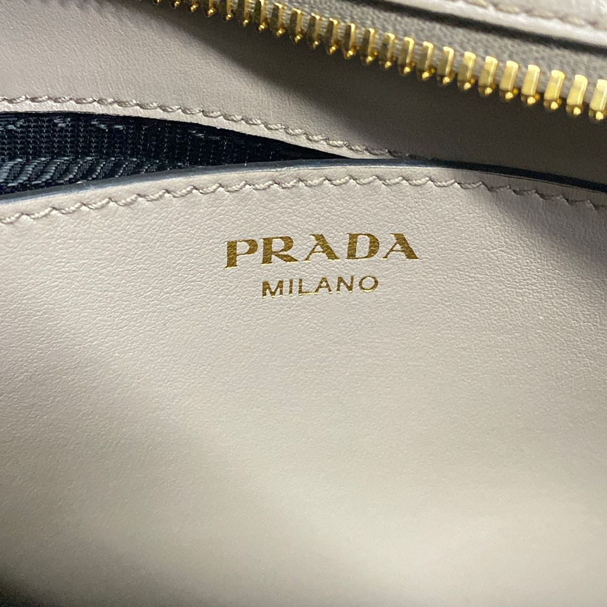 Prada Shoulder Bag Gray Leather — view 8