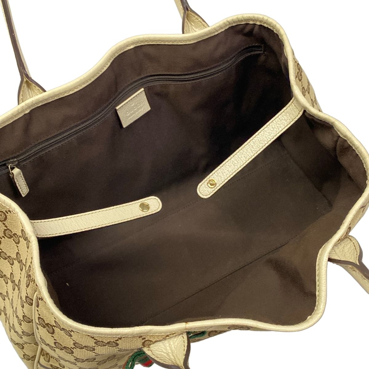 Gucci Tote Bag Princy Ivory Brown Dark Leather — view 7