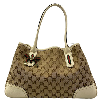 Gucci Tote Bag Princy Ivory Brown Dark Leather
