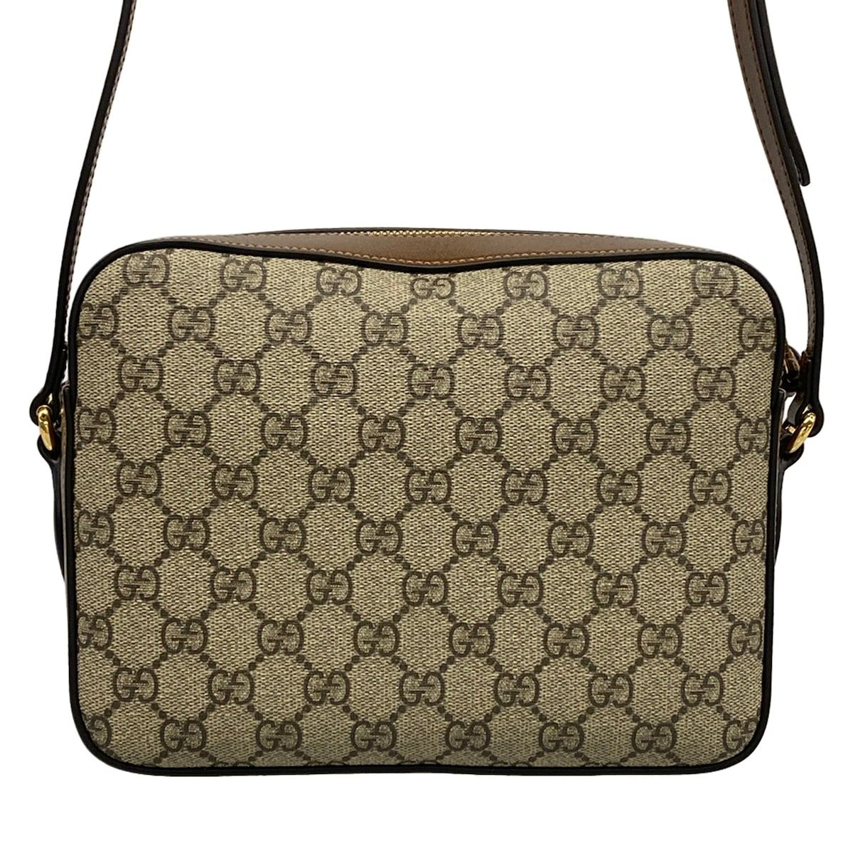 Gucci Shoulder Bag Horsebit Small Bag Beige Dark Brown Leather — view 3