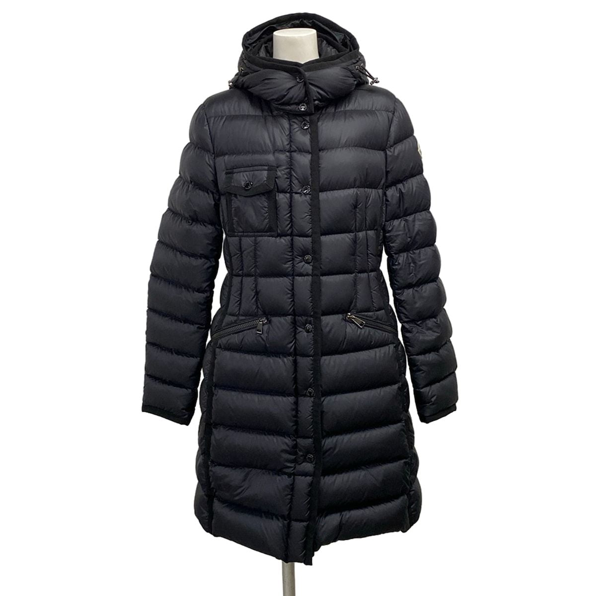 Moncler Down Coat M Hermine Black Long Sleeve Winter 2