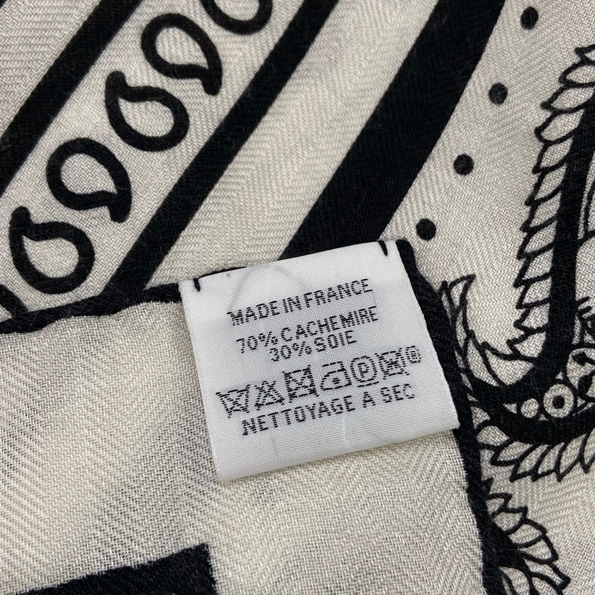Hermes Shawl Carre Geant 140 White Black Tattoos Marins Bandana Cashmere Silk — view 3