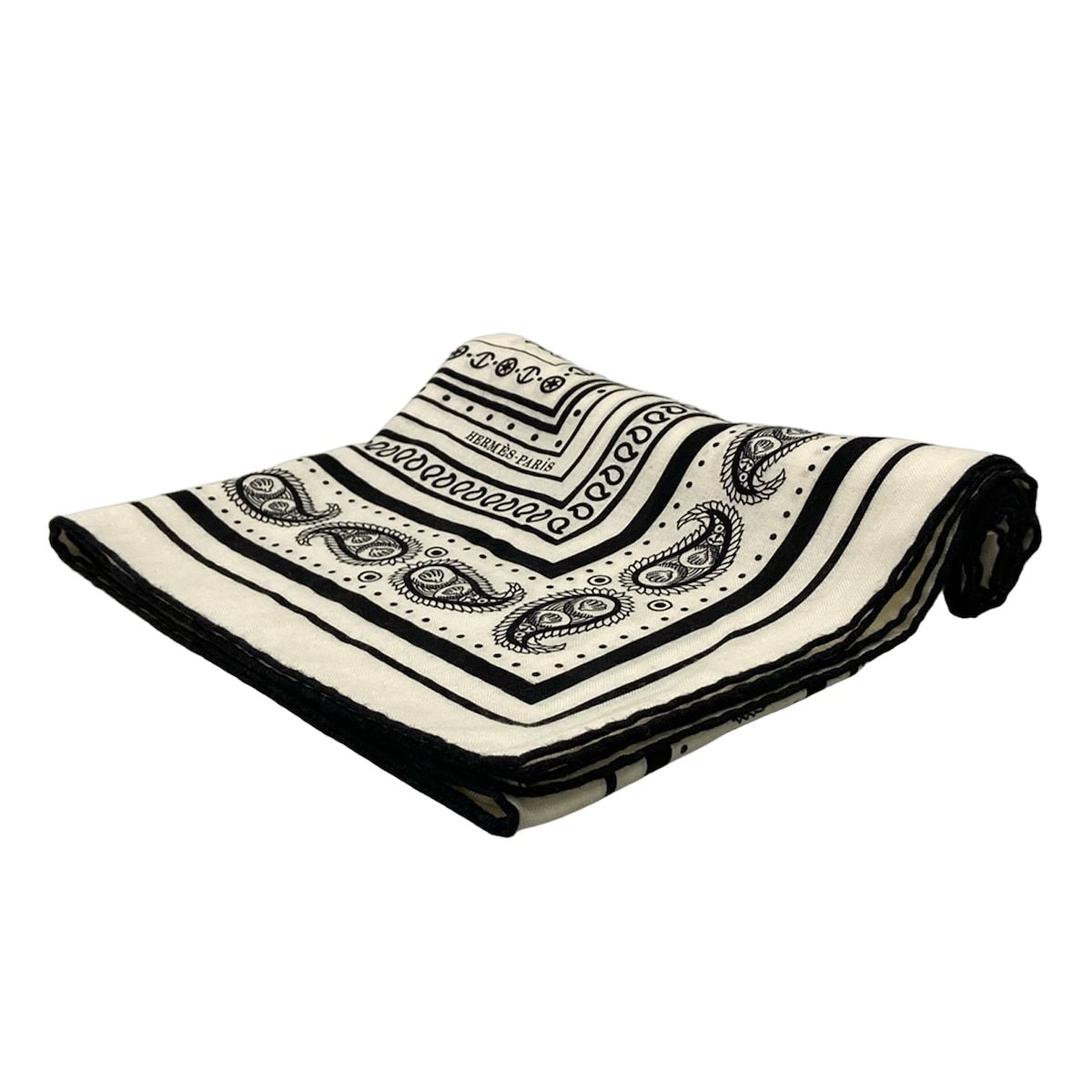 Hermes Shawl Carre Geant 140 White Black Tattoos Marins Bandana Cashmere Silk