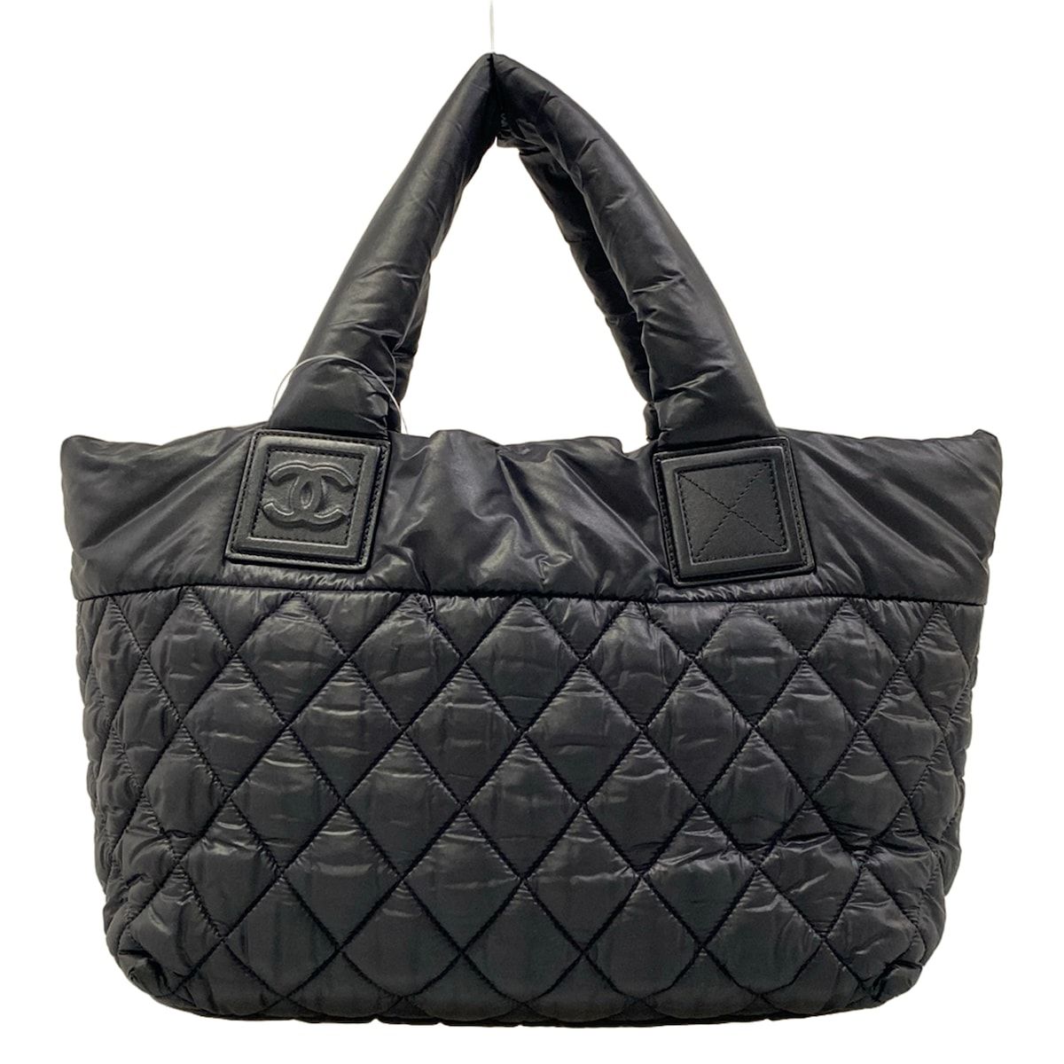 Chanel Tote Bag Coco Cocoon PM Black Silver Leather — view 3