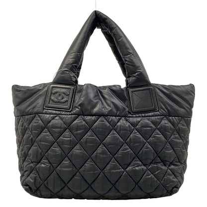 Chanel Tote Bag Coco Cocoon PM Black Silver Leather — view 3