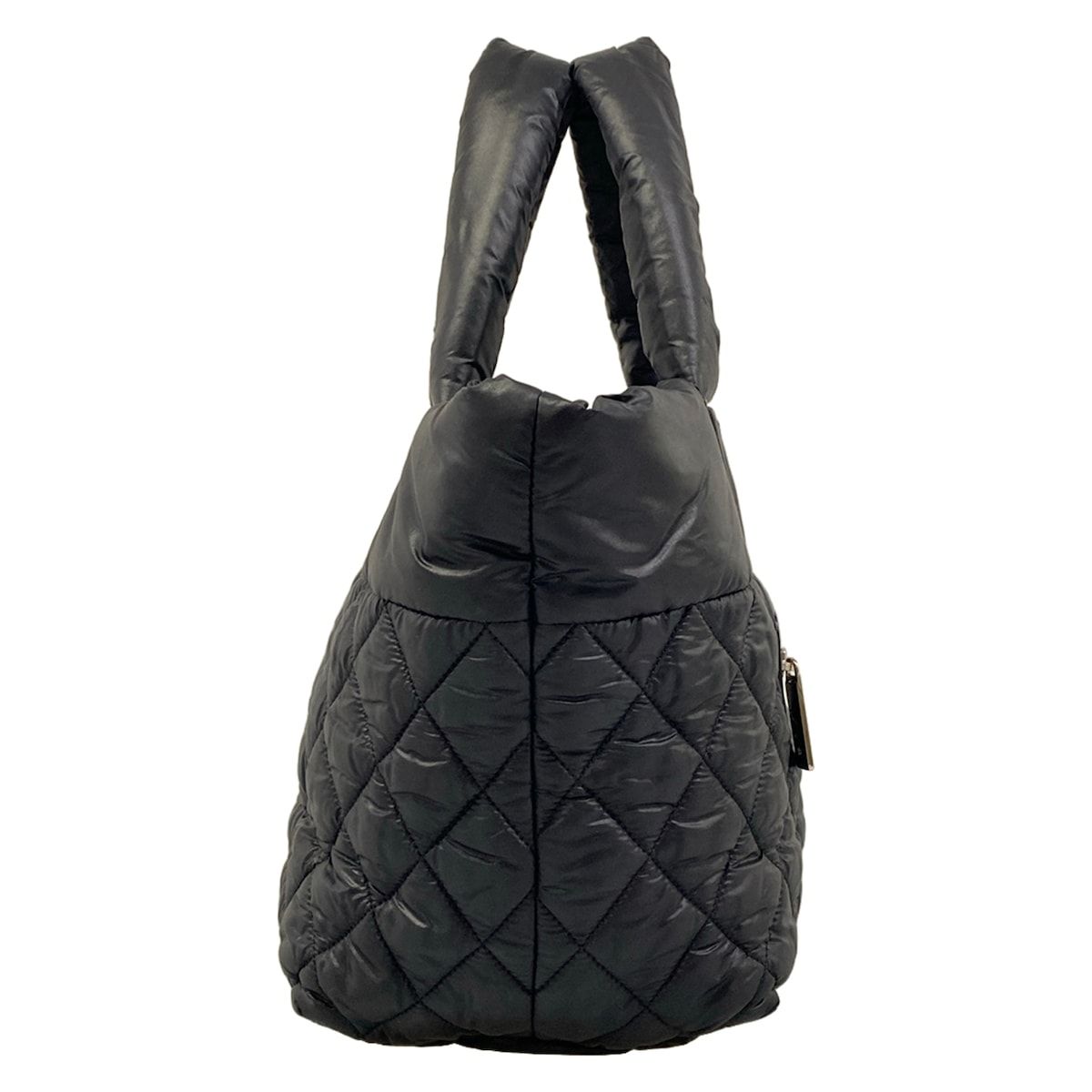 Chanel Tote Bag Coco Cocoon PM Black Silver Leather — view 2