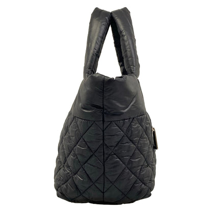 Chanel Tote Bag Coco Cocoon PM Black Silver Leather — view 2