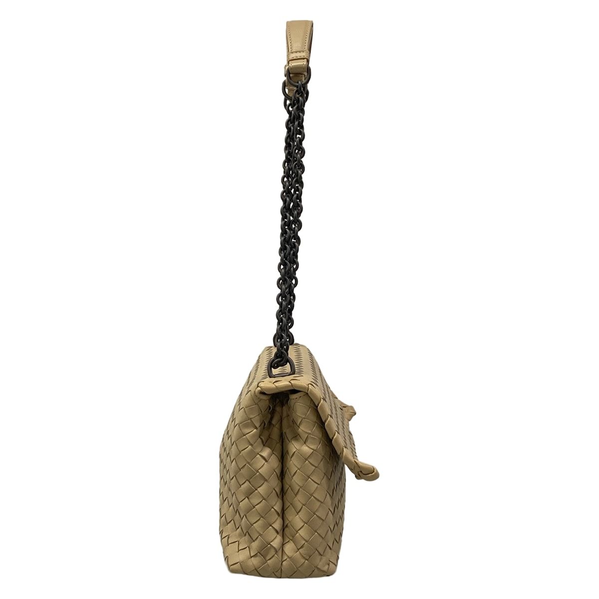 Bottega Veneta Shoulder Bag Small Olympia Beige Chain Leather — view 2
