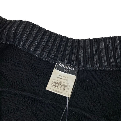 Chanel Jacket S Black Knit Ribbon Fall Winter Wool 34 — view 7
