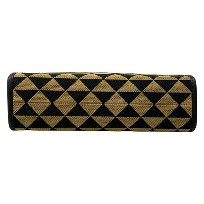 Prada Tote Bag Symbol Embroidery Fabric Small Beige Black — view 5