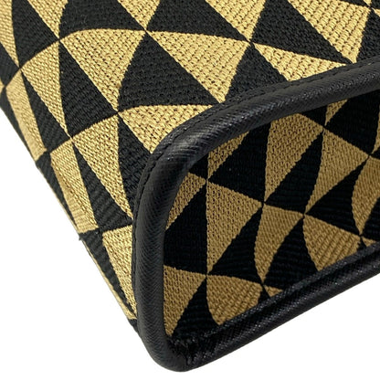 Prada Tote Bag Symbol Embroidery Fabric Small Beige Black — view 6