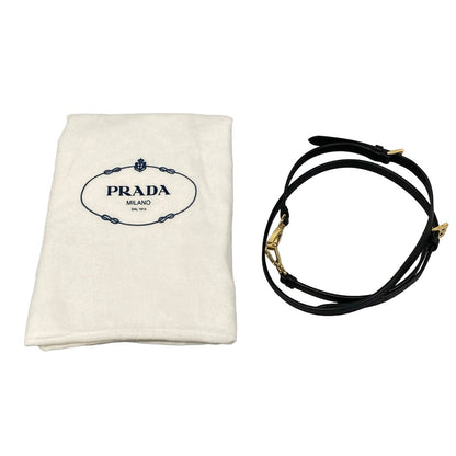 Prada Tote Bag Symbol Embroidery Fabric Small Beige Black — view 8