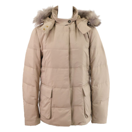 Loro Piana Lining Cashmere Fur Hooded Down Jacket 40