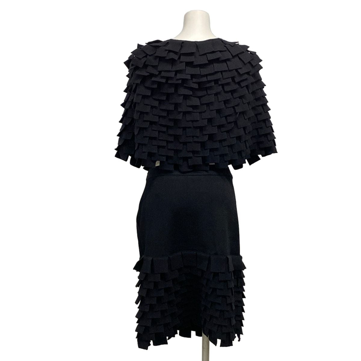 Chanel Skirt Set Black Knit Bolero Wool Angora — view 2