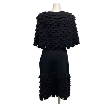 Chanel Skirt Set Black Knit Bolero Wool Angora — view 2