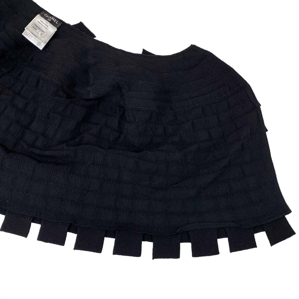 Chanel Skirt Set Black Knit Bolero Wool Angora — view 7
