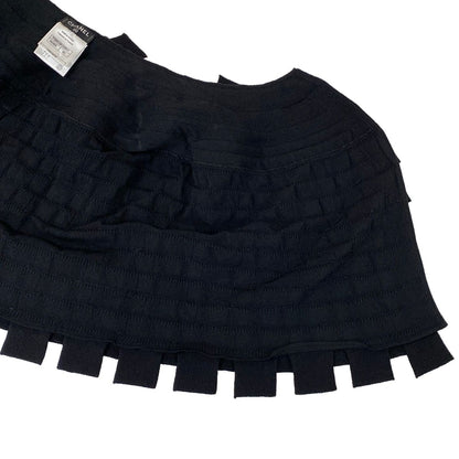 Chanel Skirt Set Black Knit Bolero Wool Angora — view 7
