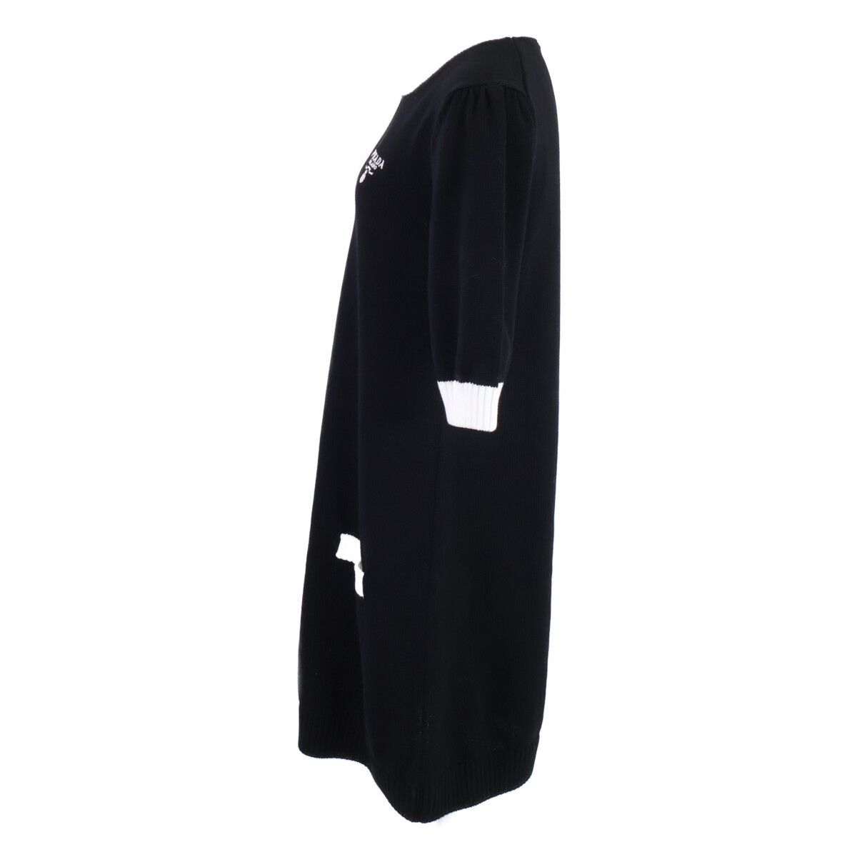 Prada Logo Embroidery Knit Dress 42 — view 3