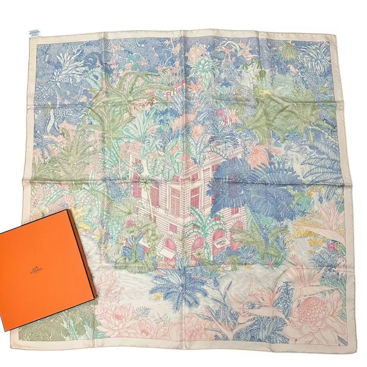 Hermes Scarf Carre 90 Silk Faubourg Tropical Multicolor