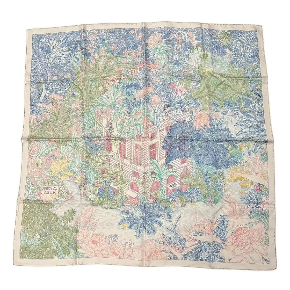Hermes Scarf Carre 90 Silk Faubourg Tropical Multicolor — view 2