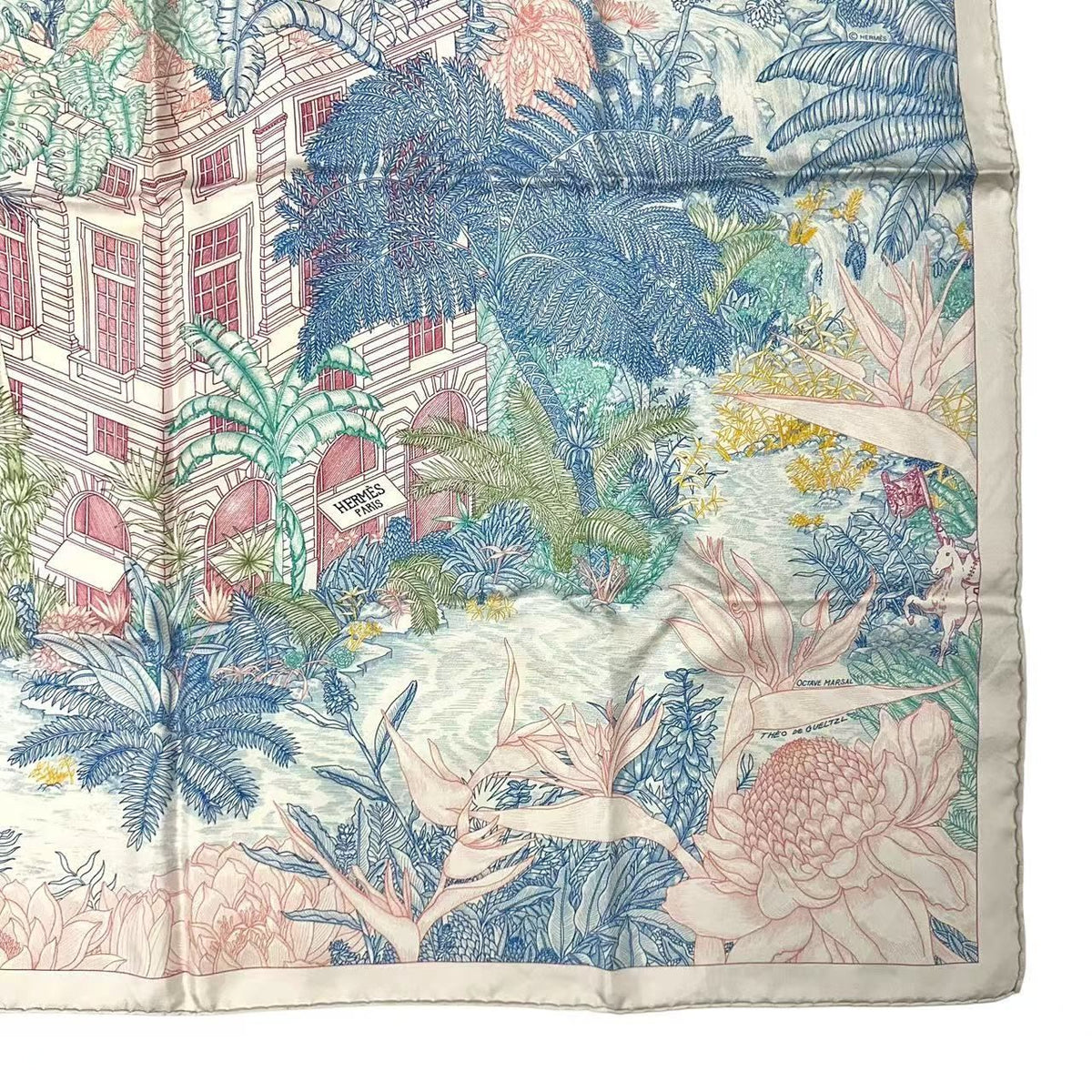 Hermes Scarf Carre 90 Silk Faubourg Tropical Multicolor — view 6