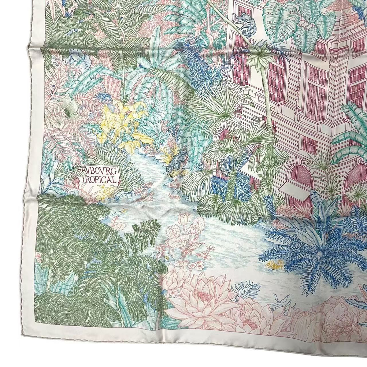 Hermes Scarf Carre 90 Silk Faubourg Tropical Multicolor — view 5