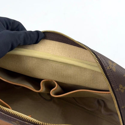 Louis Vuitton Deauville Bowling Vanity Monogram Leather Brown Handbag Gold — view 7