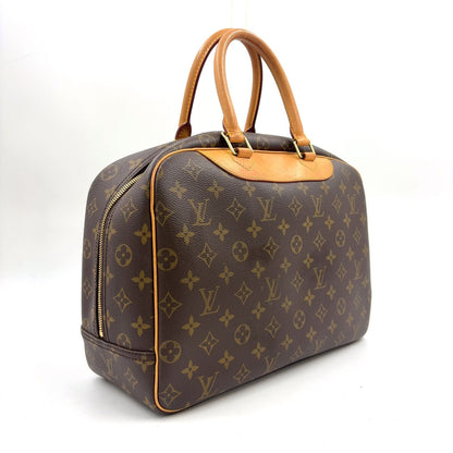 Louis Vuitton Deauville Bowling Vanity Monogram Leather Brown Handbag Gold — view 2