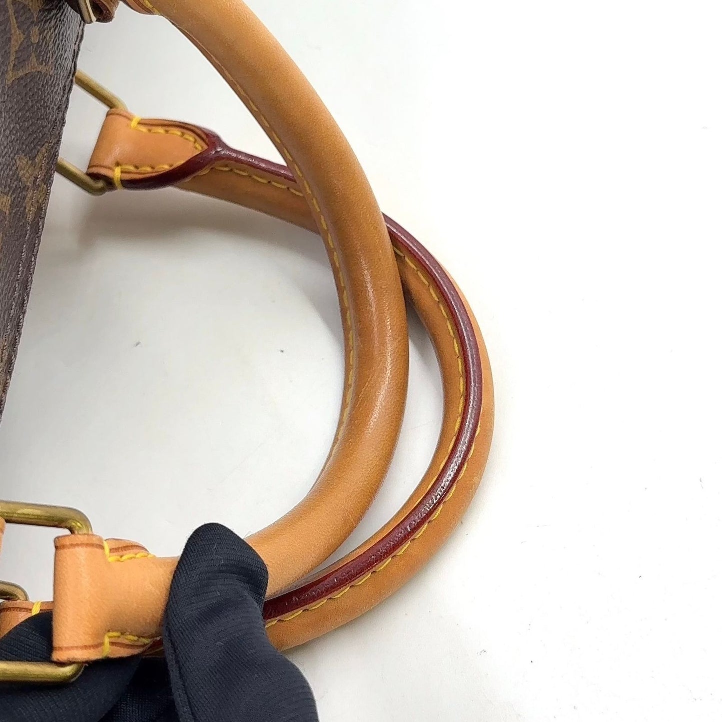 Louis Vuitton Speedy 40 Monogram Initial Leather Brown Handbag Gold — view 8