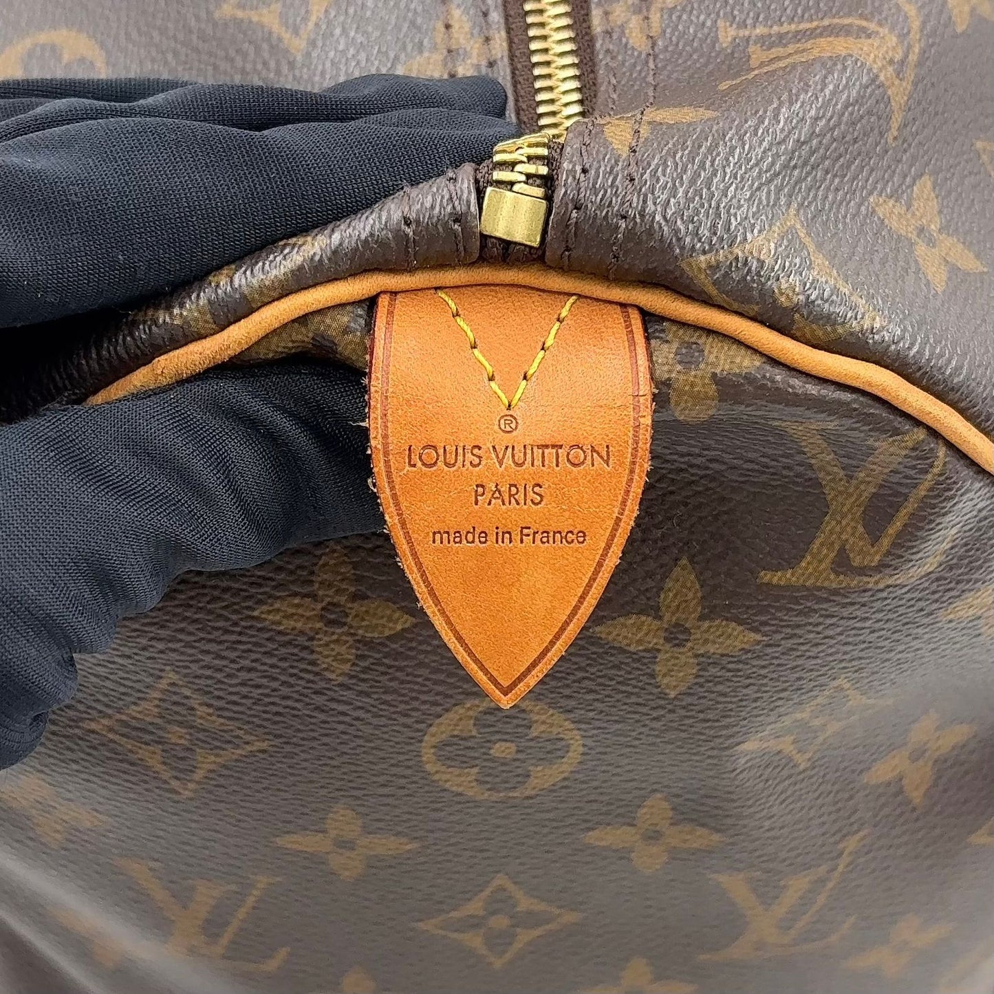 Louis Vuitton Speedy 40 Monogram Initial Leather Brown Handbag Gold — view 4