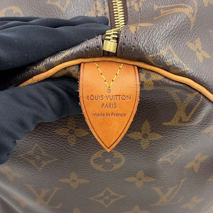 Louis Vuitton Speedy 40 Monogram Initial Leather Brown Handbag Gold — view 4