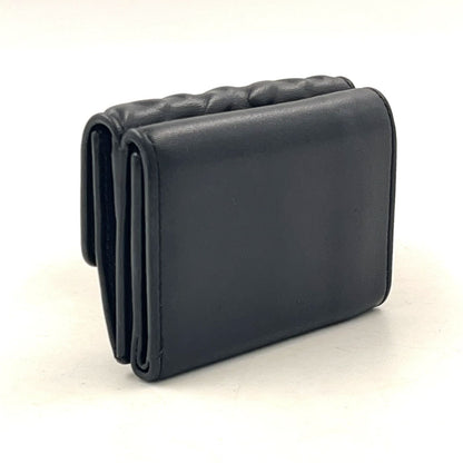 Fendi Baguette Micro FF Embossed Nappa Leather Black Trifold Wallet Gold — view 2