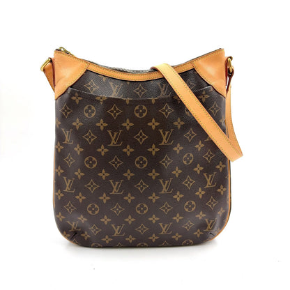 Louis Vuitton Odeon MM Monogram Leather Brown Shoulder Bag Gold