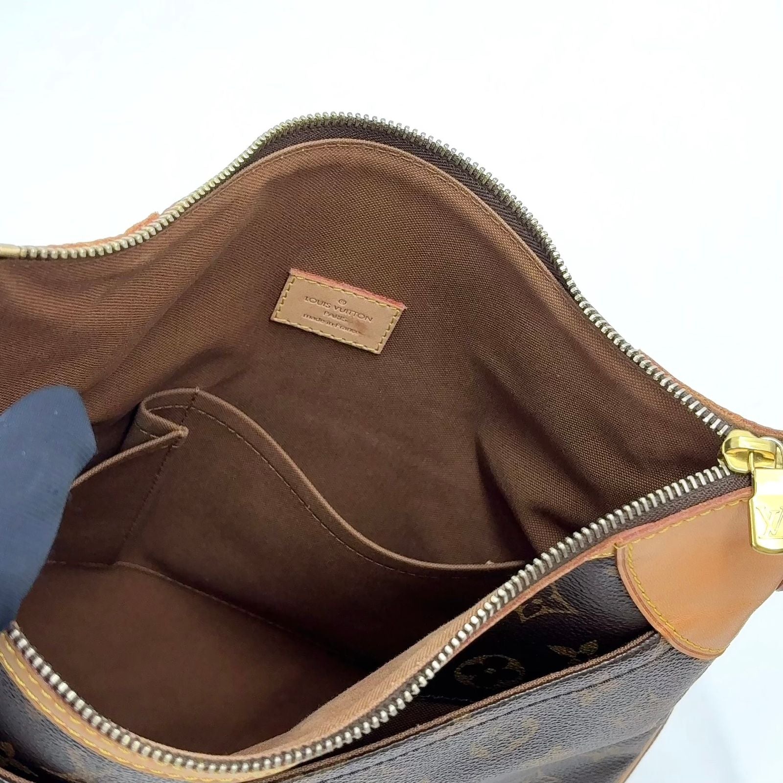 Louis Vuitton Odeon MM Monogram Leather Brown Shoulder Bag Gold — view 5