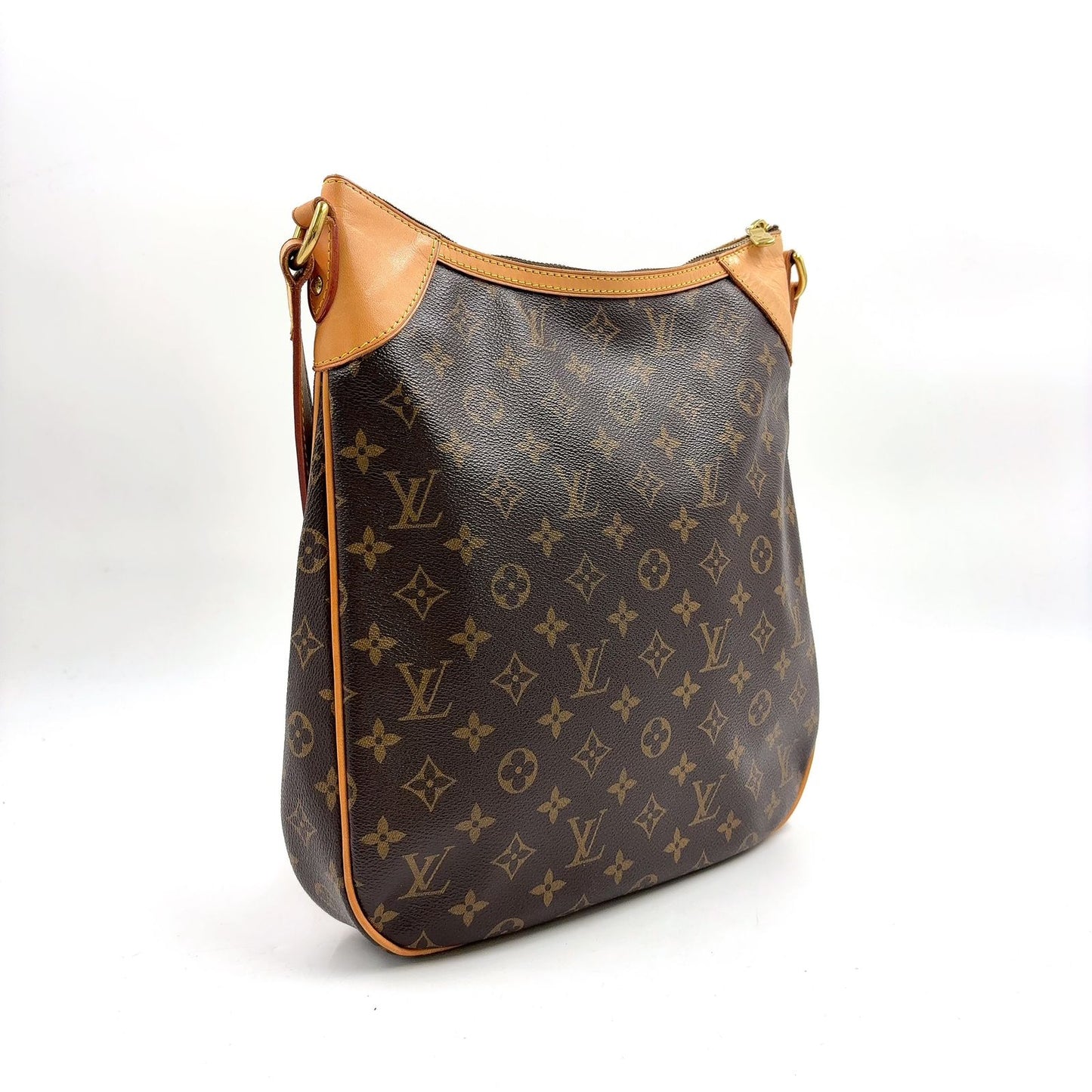 Louis Vuitton Odeon MM Monogram Leather Brown Shoulder Bag Gold — view 2