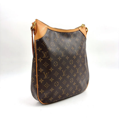 Louis Vuitton Odeon MM Monogram Leather Brown Shoulder Bag Gold — view 2