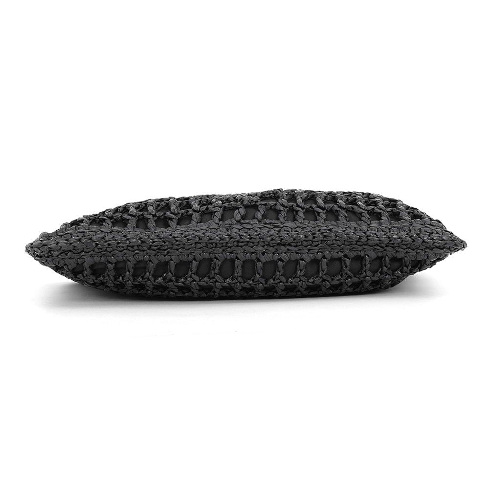 Prada Clutch Logo Raffia Black — view 3