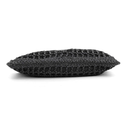 Prada Clutch Logo Raffia Black — view 3