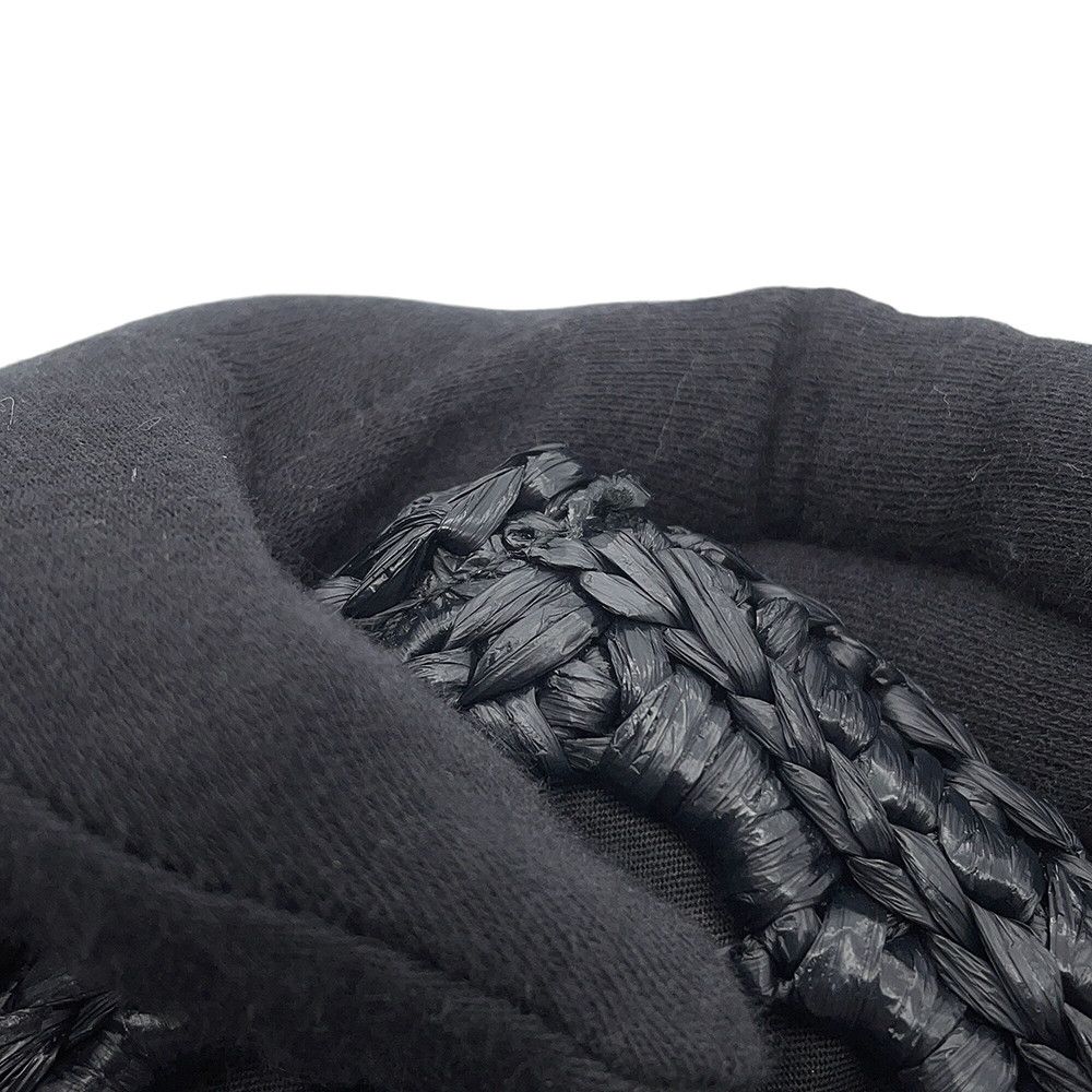 Prada Clutch Logo Raffia Black — view 7