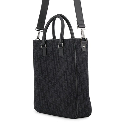 Dior Tote Bag Oblique Jacquard Saddle Trotter Black 2-Way — view 2