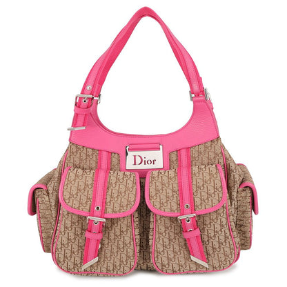 Dior Handbag Trotter Tote Canvas Leather