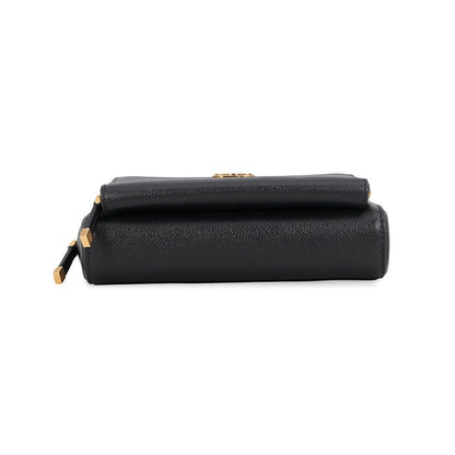 Dior Shoulder Bag Calo Double Pouch Leather Black — view 3